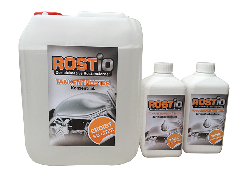 2 Liter Rostio Tankentroster + 500ml Tank-Schutzemulsion in